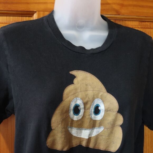 Iml Black Poop Emoji Tshirt Funny Graphic Tshirt Small 100% cotton - Picture 3 of 7